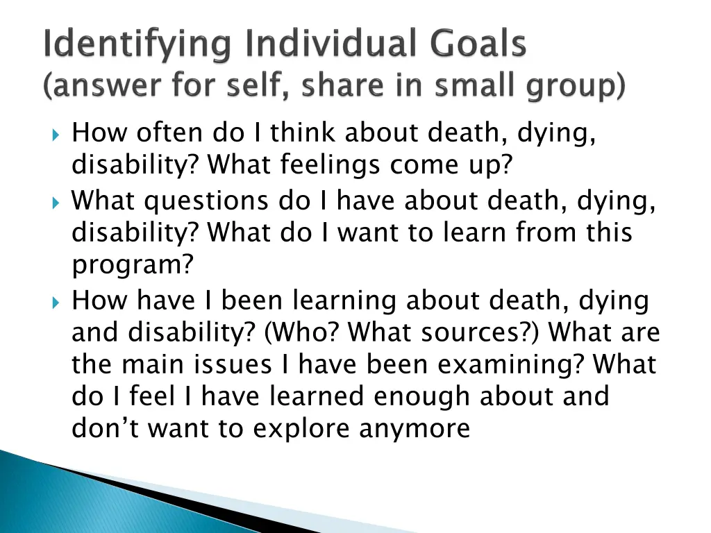 how often do i think about death dying disability