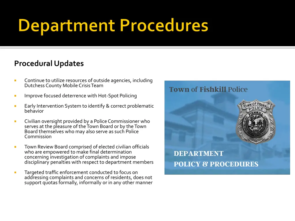 procedural updates