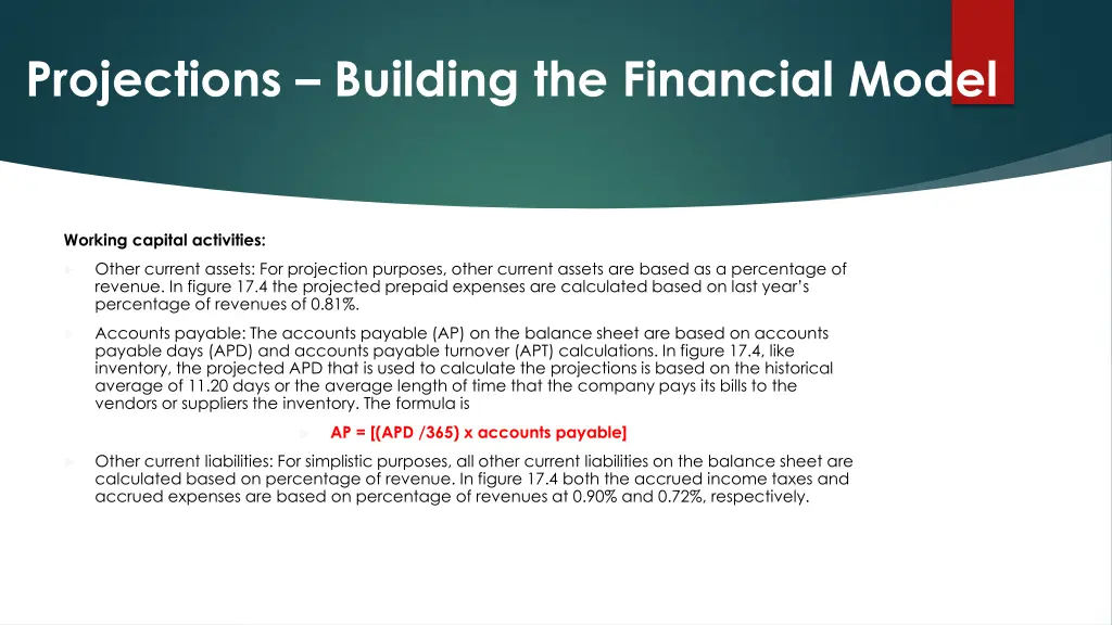 projections building the financial model 11