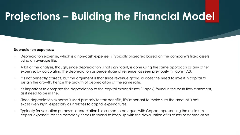 projections building the financial model 9