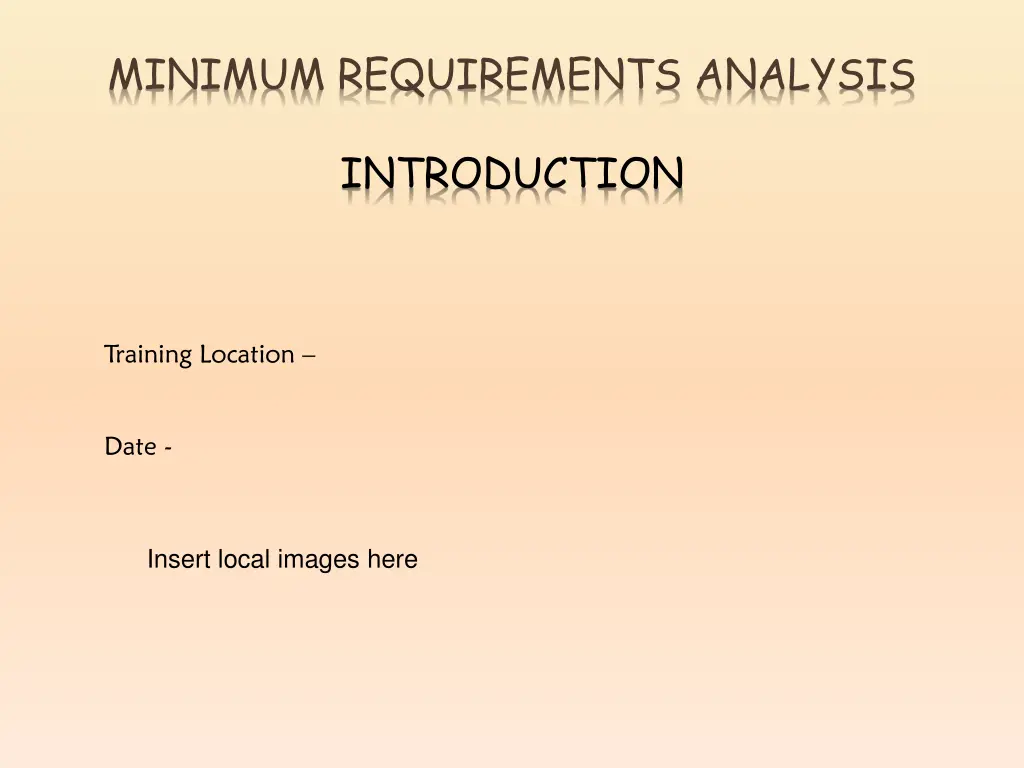 minimum requirements analysis 1
