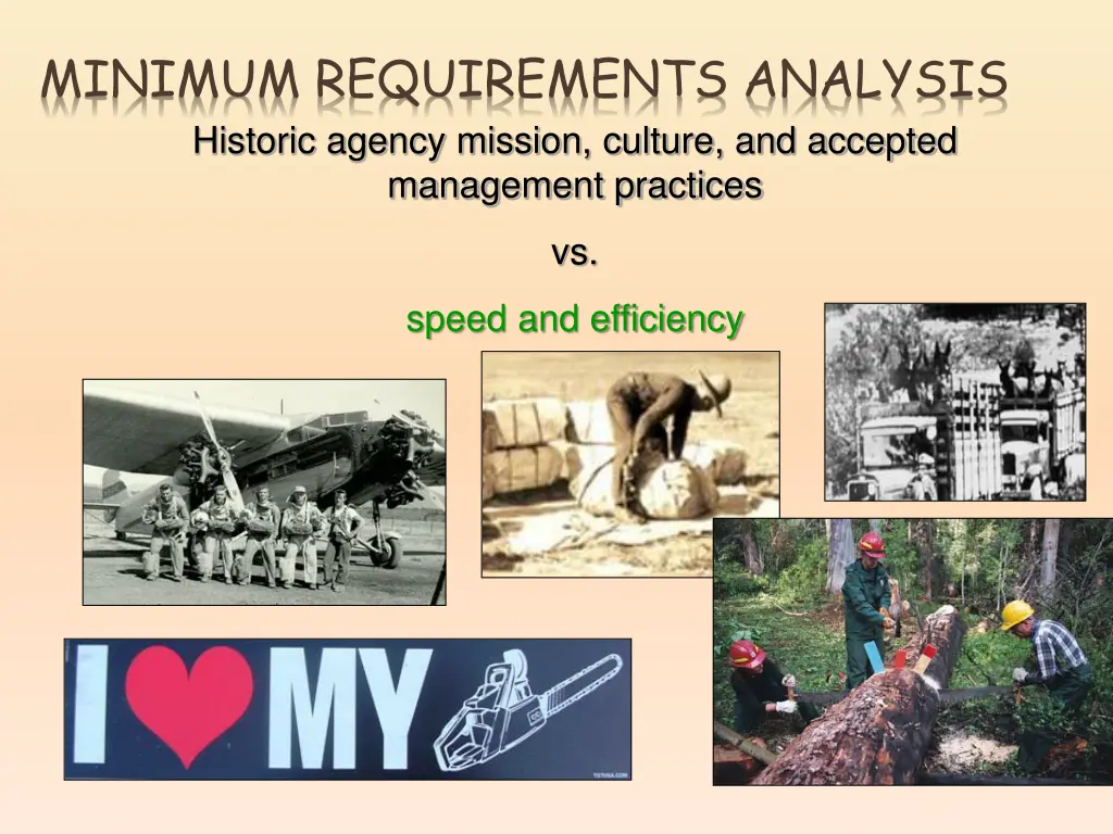 minimum requirements analysis historic agency