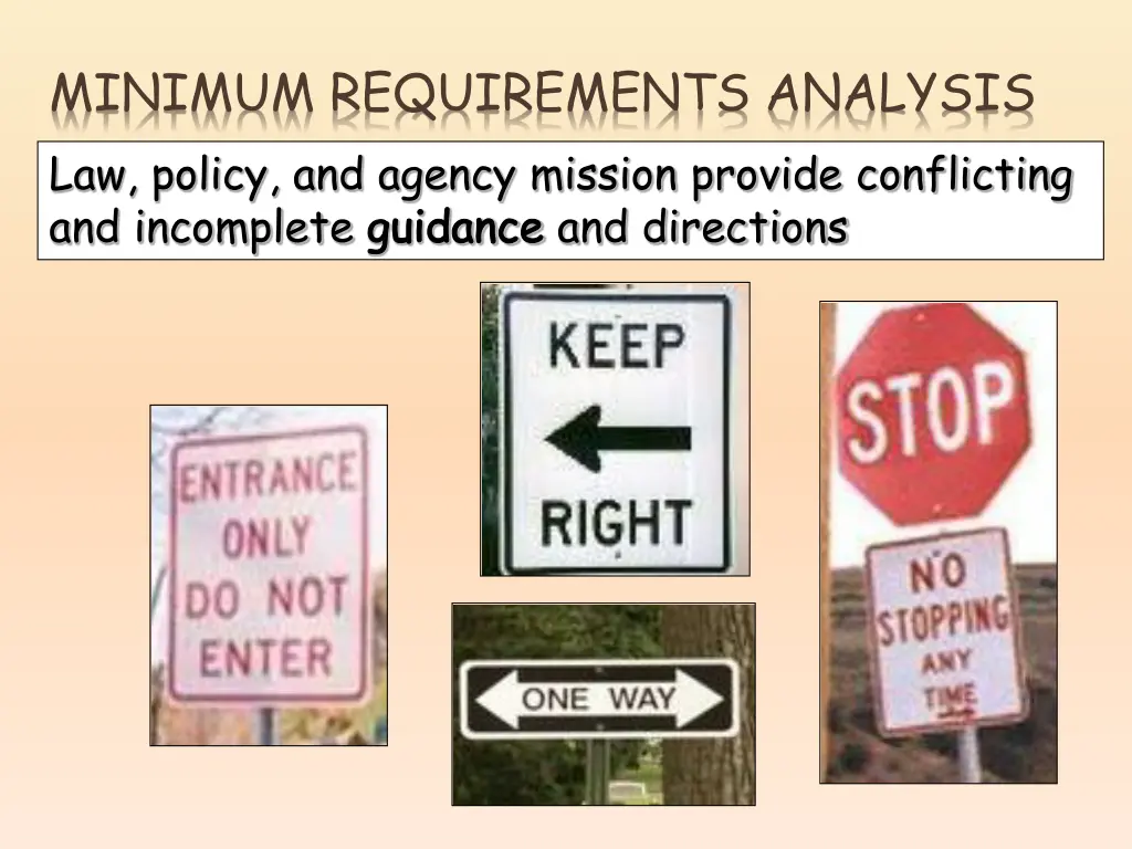 minimum requirements analysis law policy