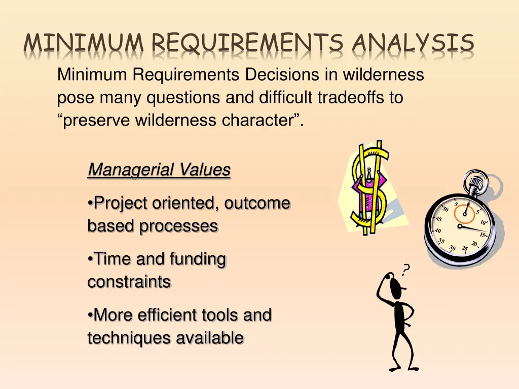 minimum requirements analysis minimum