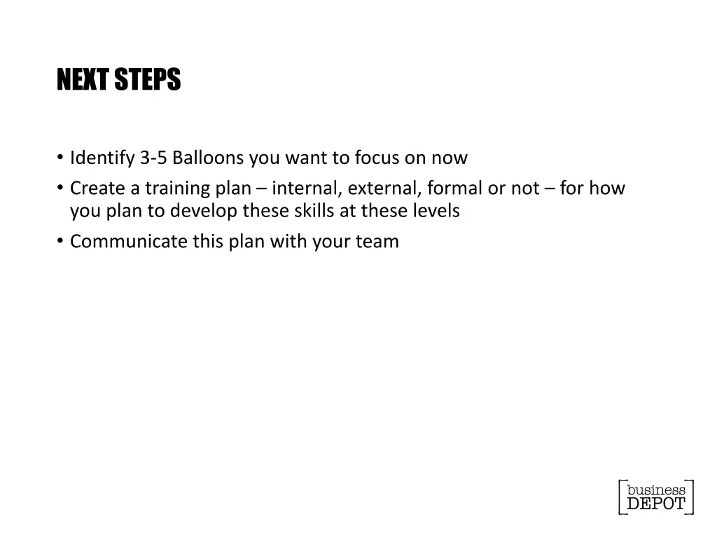 next steps