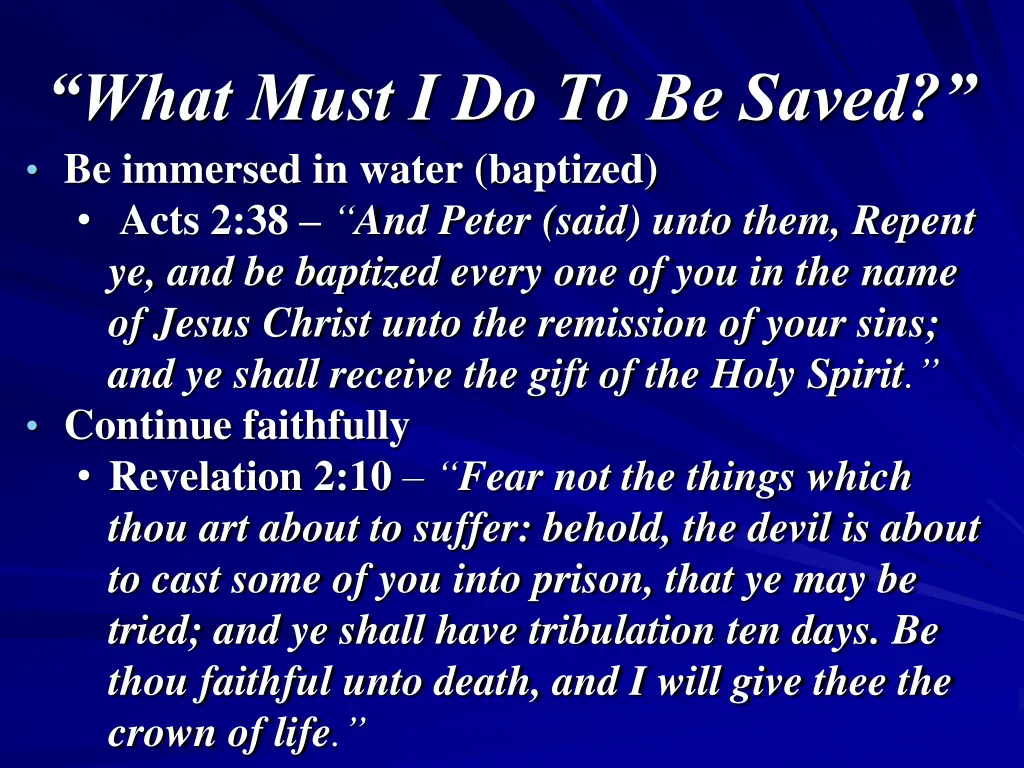what must i do to be saved 2
