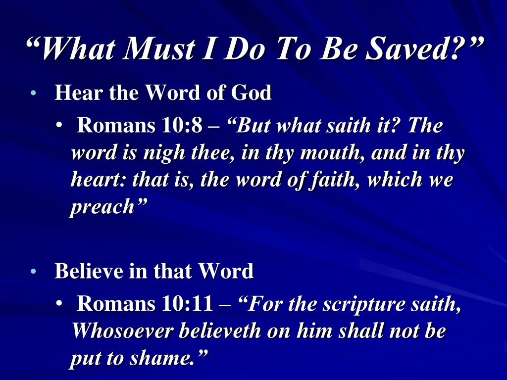 what must i do to be saved