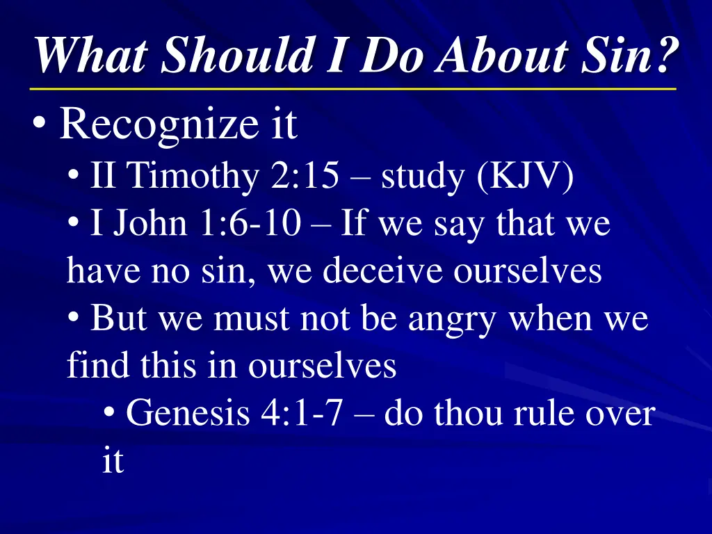 what should i do about sin recognize
