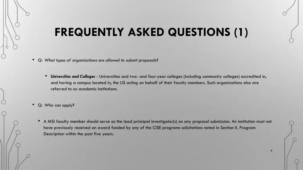 frequently asked questions 1