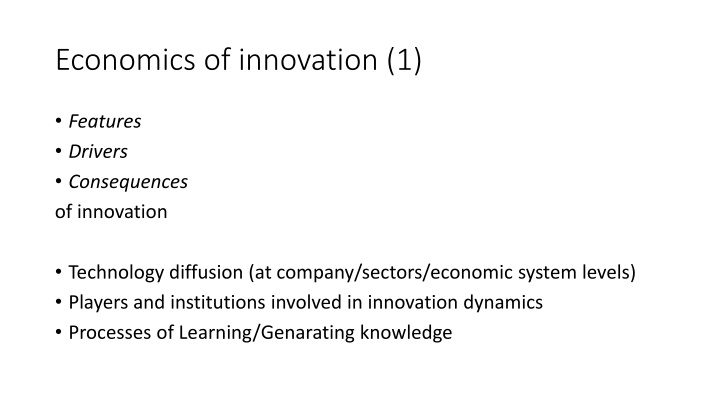 economics of innovation 1