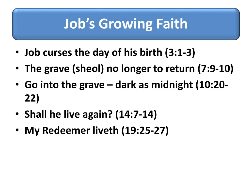 job s growing faith
