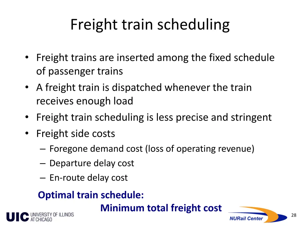 freight train scheduling
