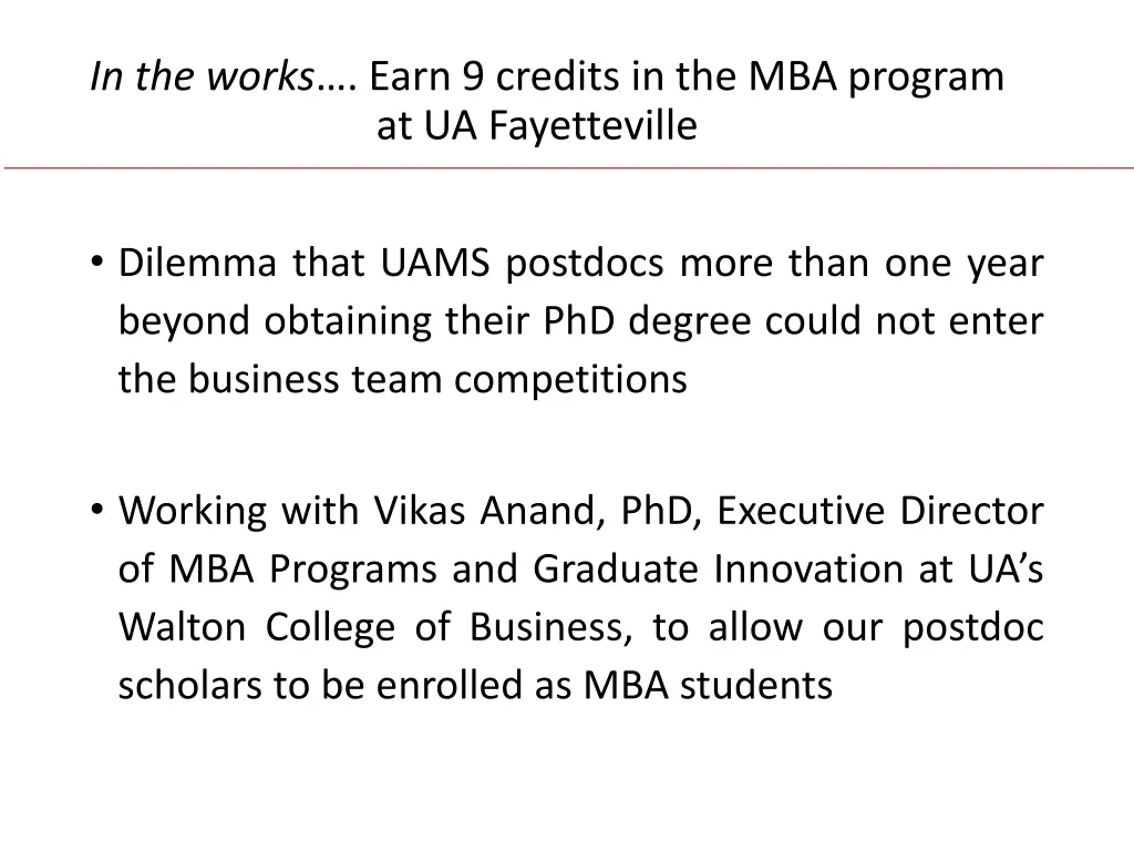 in the works earn 9 credits in the mba program