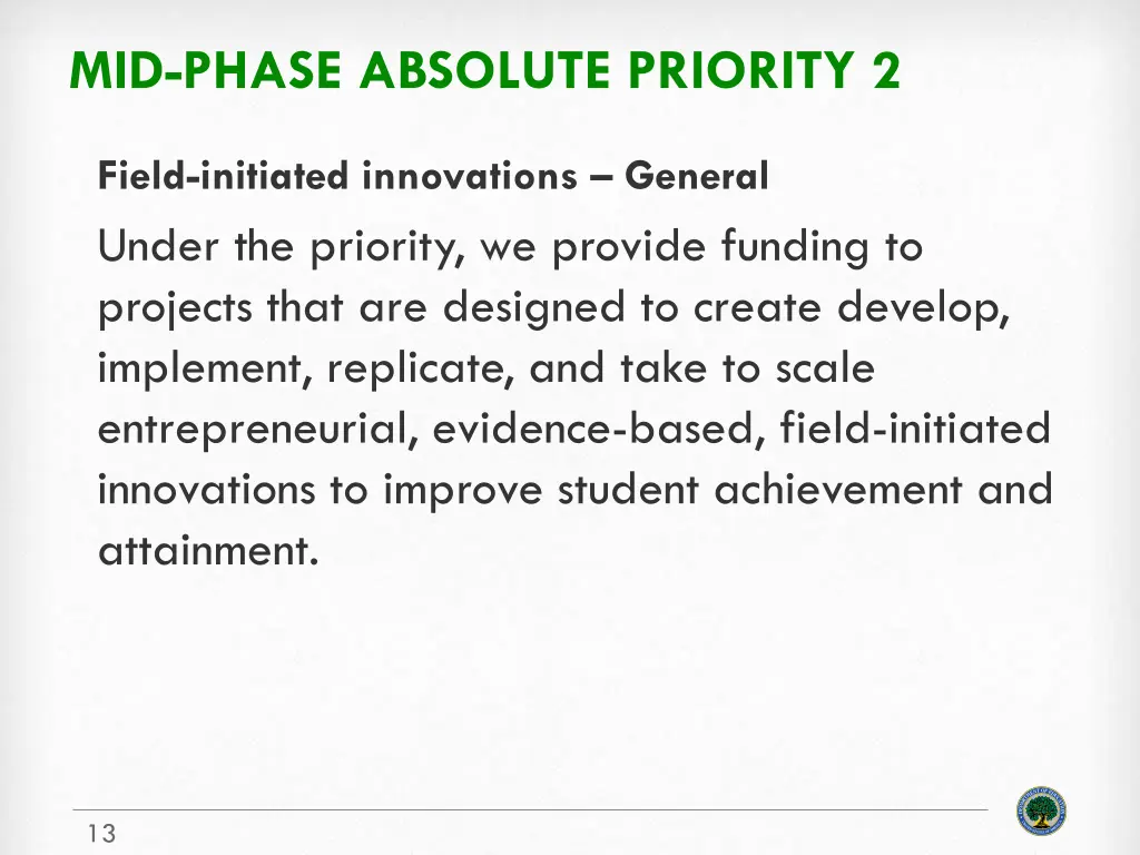 mid phase absolute priority 2