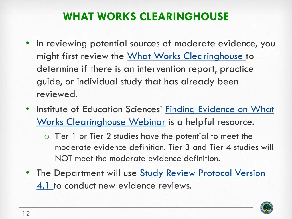 what works clearinghouse