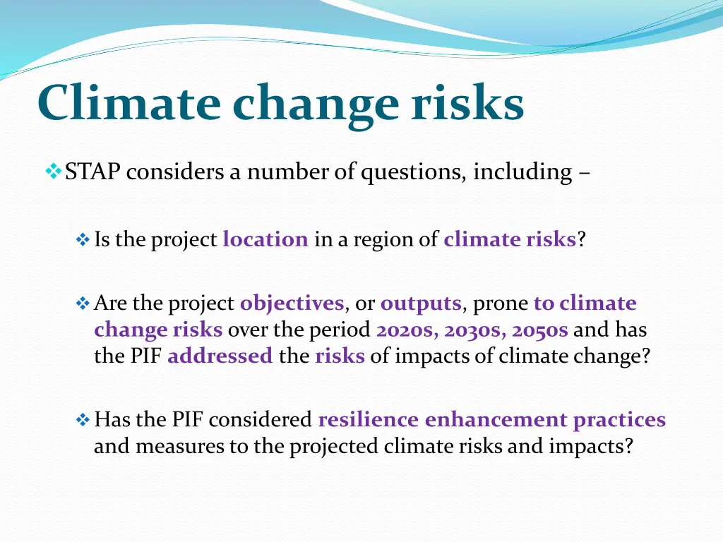 climate change risks