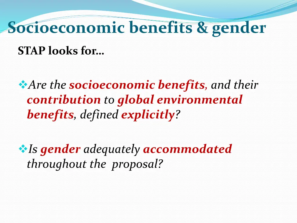 socioeconomic benefits gender