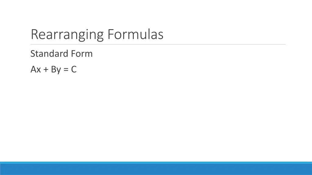 rearranging formulas