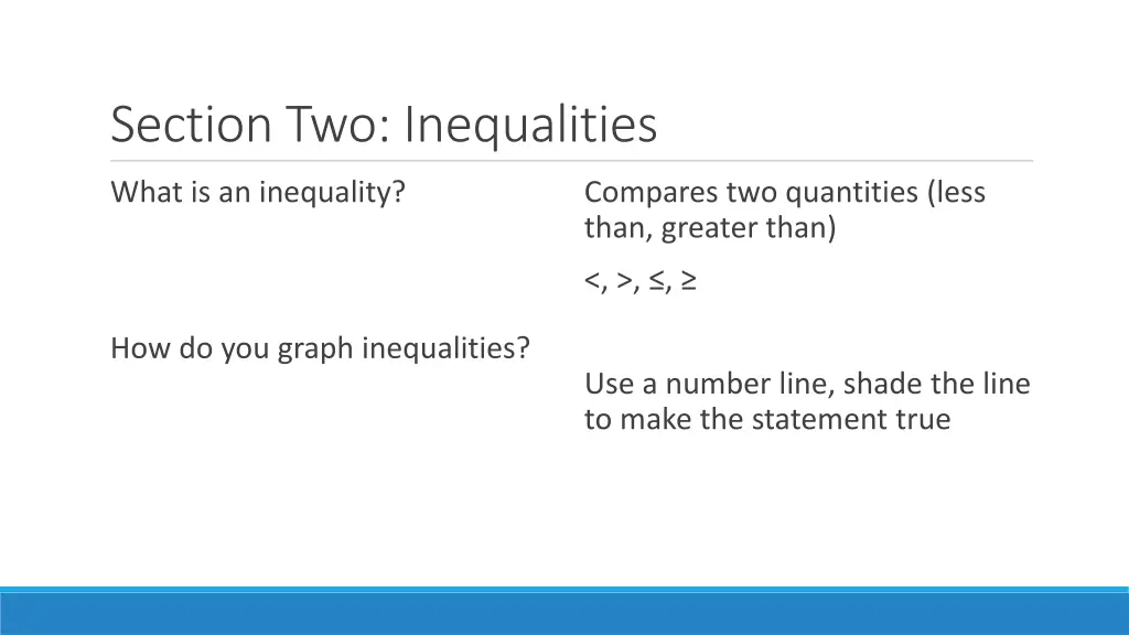 section two inequalities