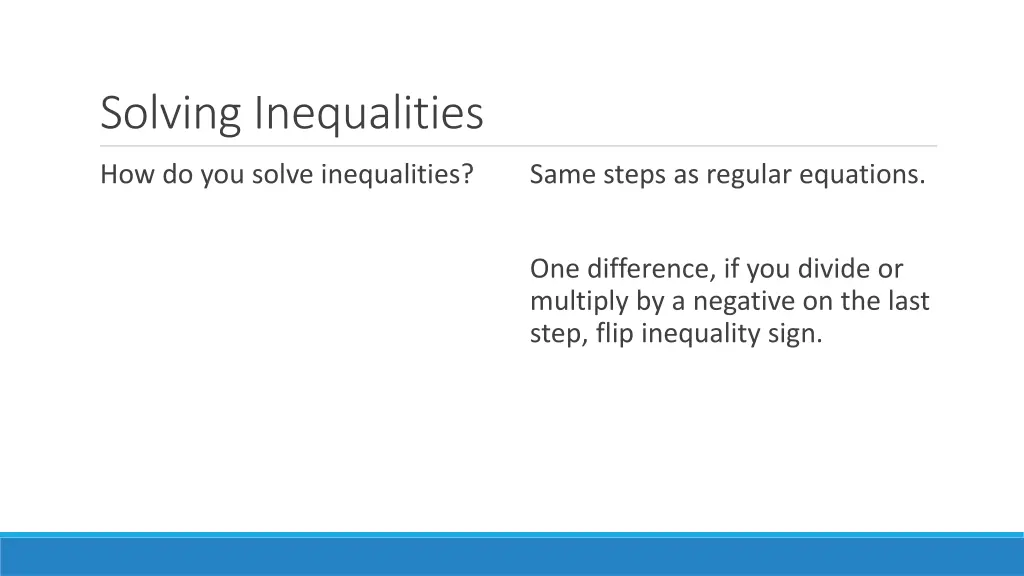 solving inequalities