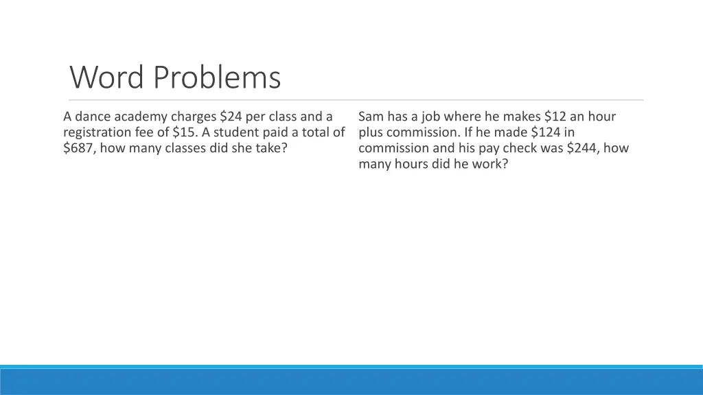 word problems