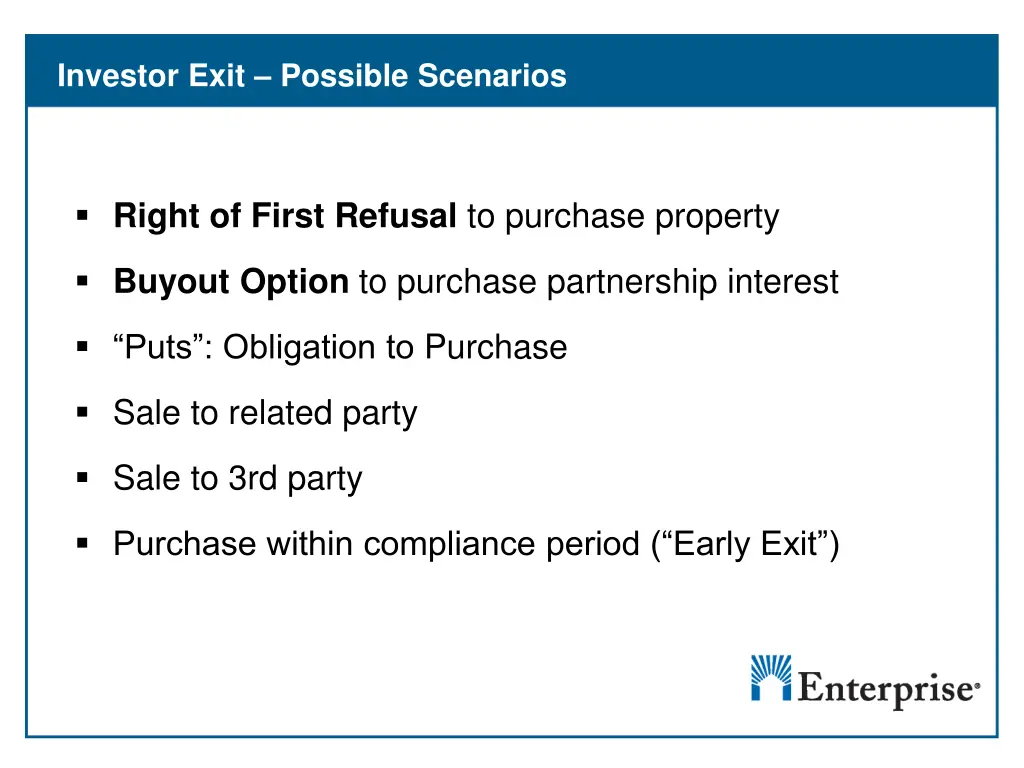 investor exit possible scenarios