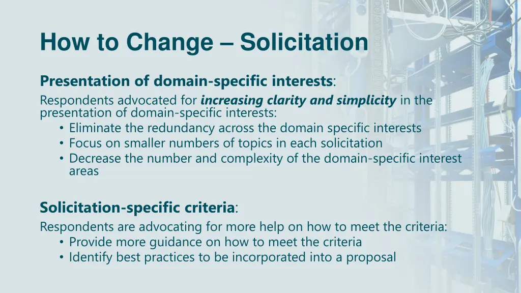 how to change solicitation 1