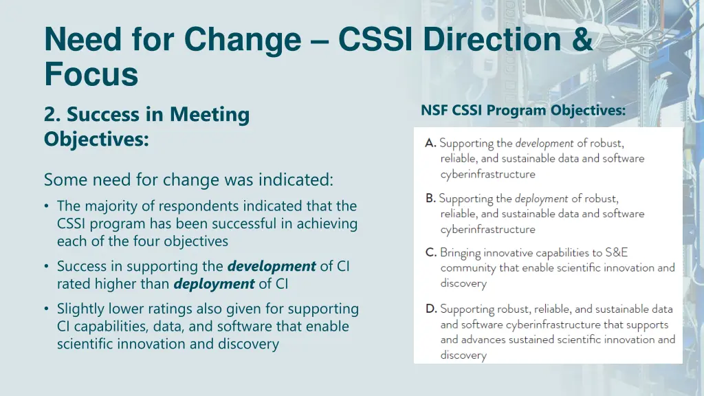 need for change cssi direction focus 2 success