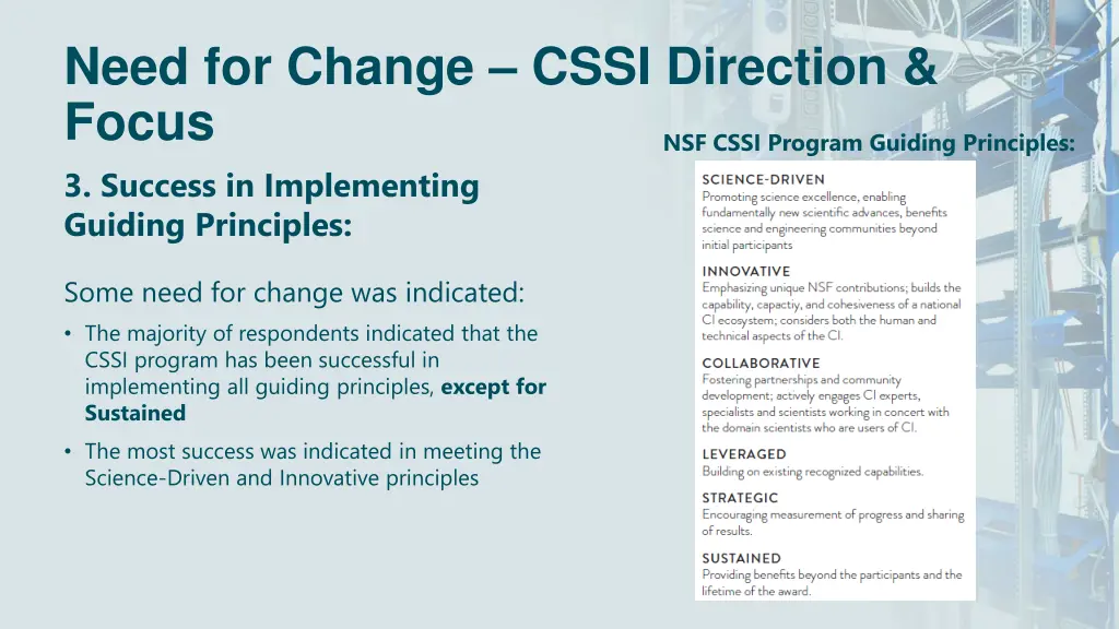 need for change cssi direction focus 3 success