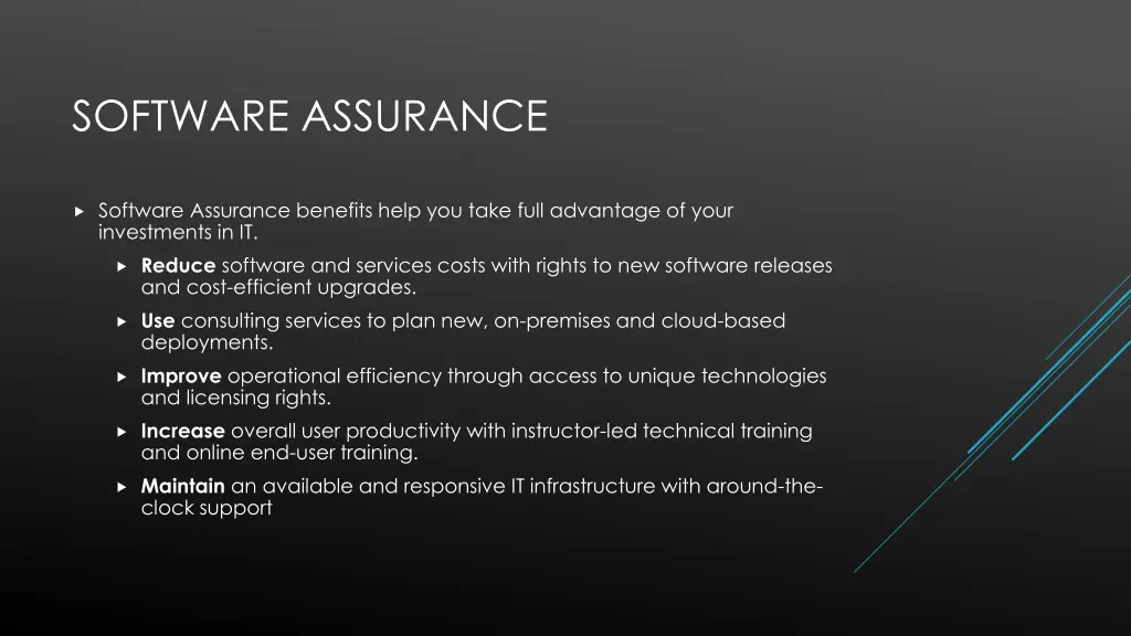 software assurance