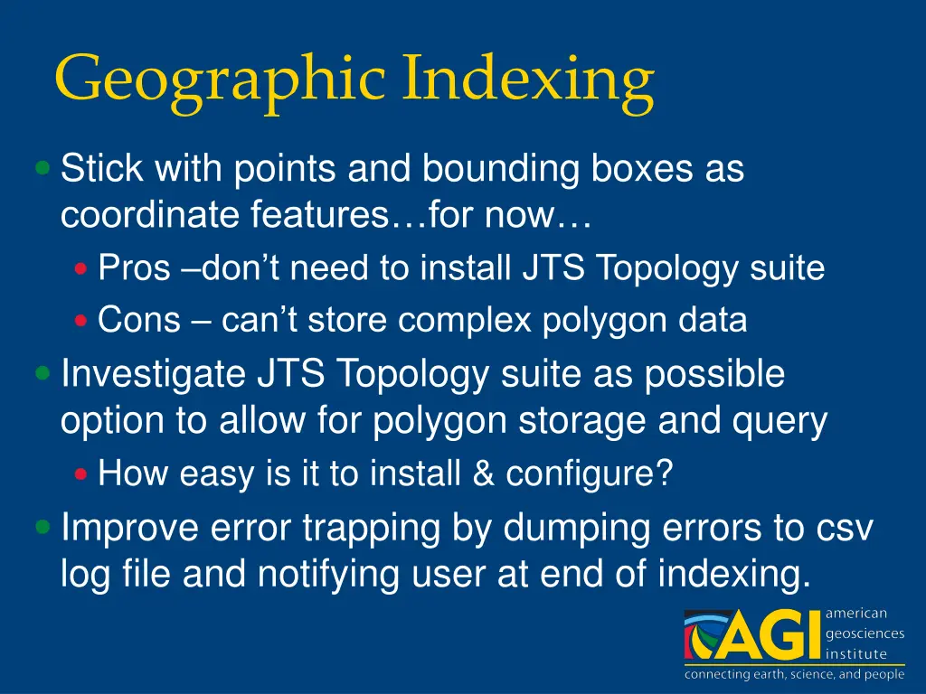 geographic indexing
