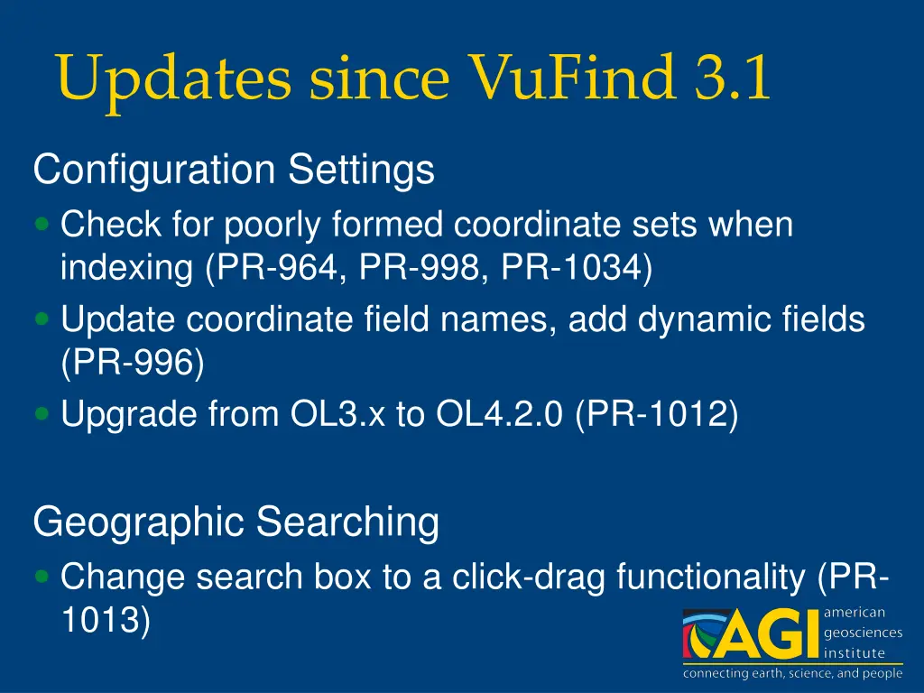 updates since vufind 3 1