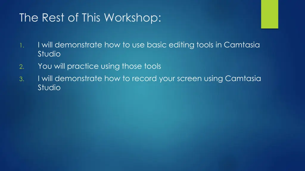 the rest of this workshop