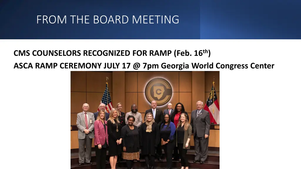 from the board meeting