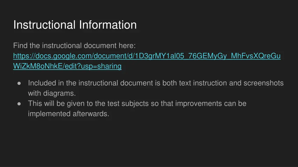 instructional information