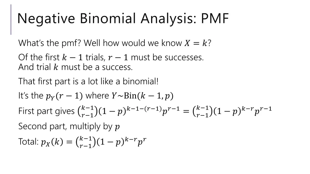 negative binomial analysis pmf