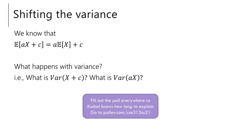 shifting the variance