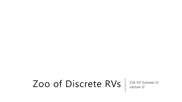 zoo of discrete rvs