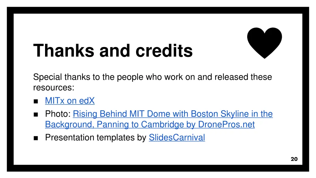 thanks and credits