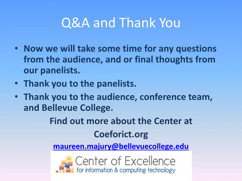 q a and thank you
