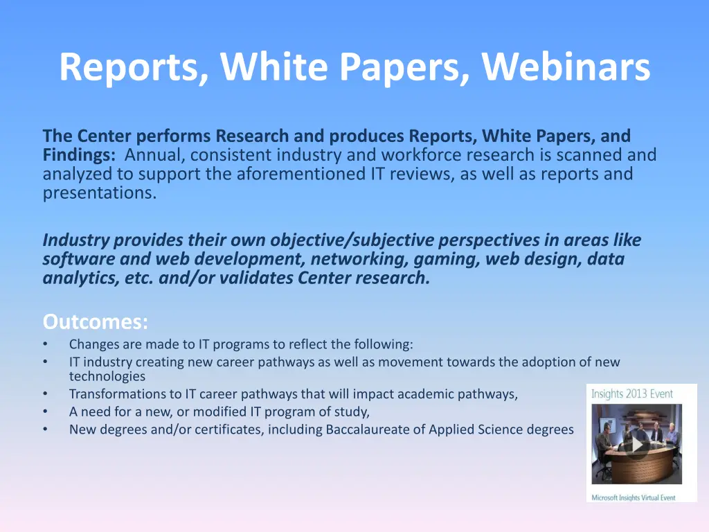 reports white papers webinars