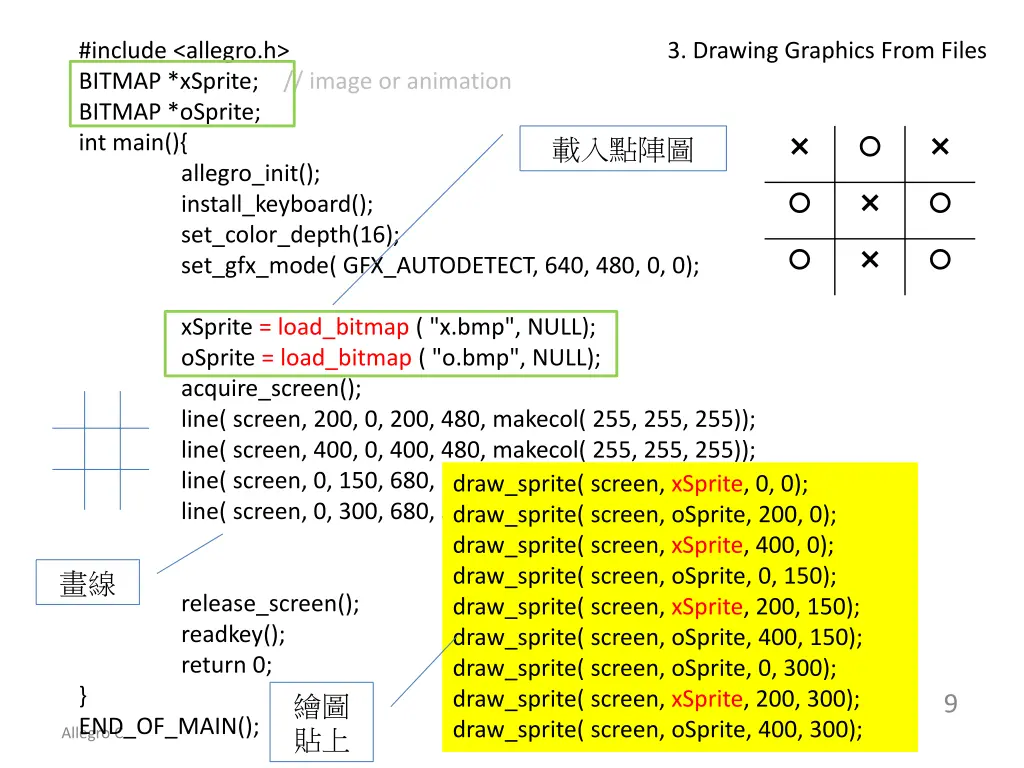 include allegro h bitmap xsprite bitmap osprite