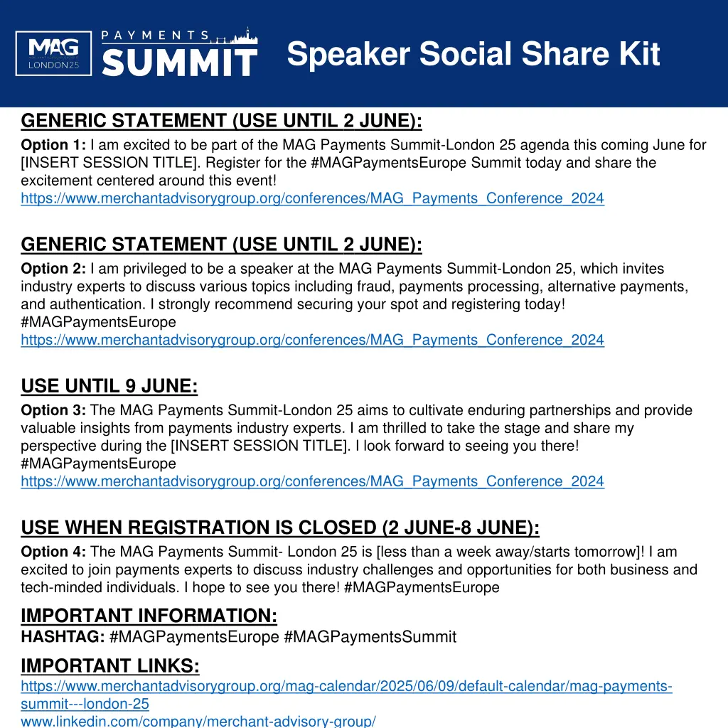 speaker social share kit