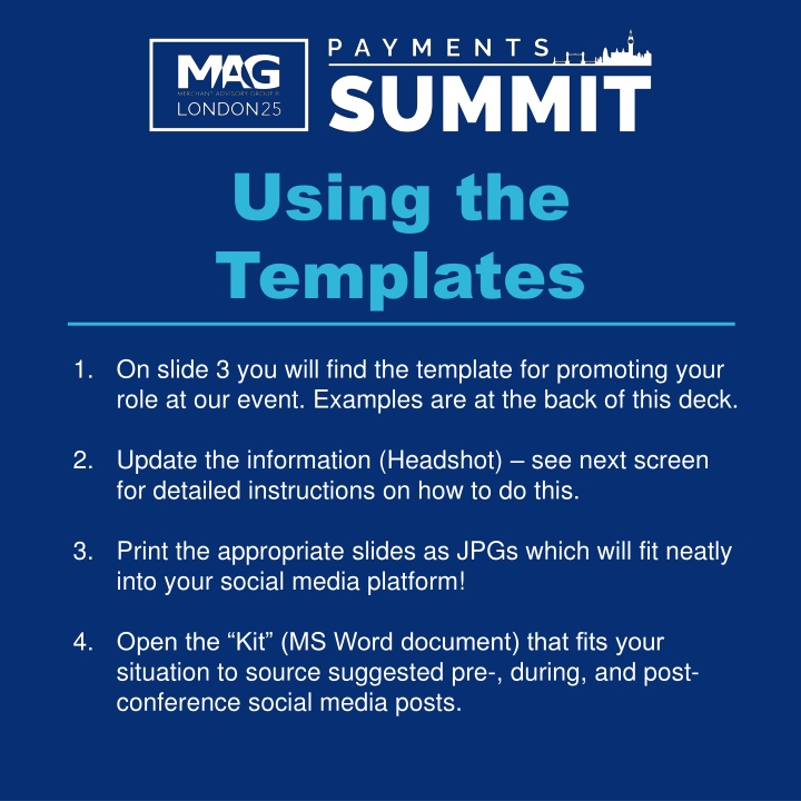using the templates