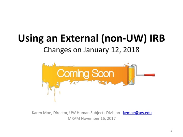 using an external non uw irb changes on january