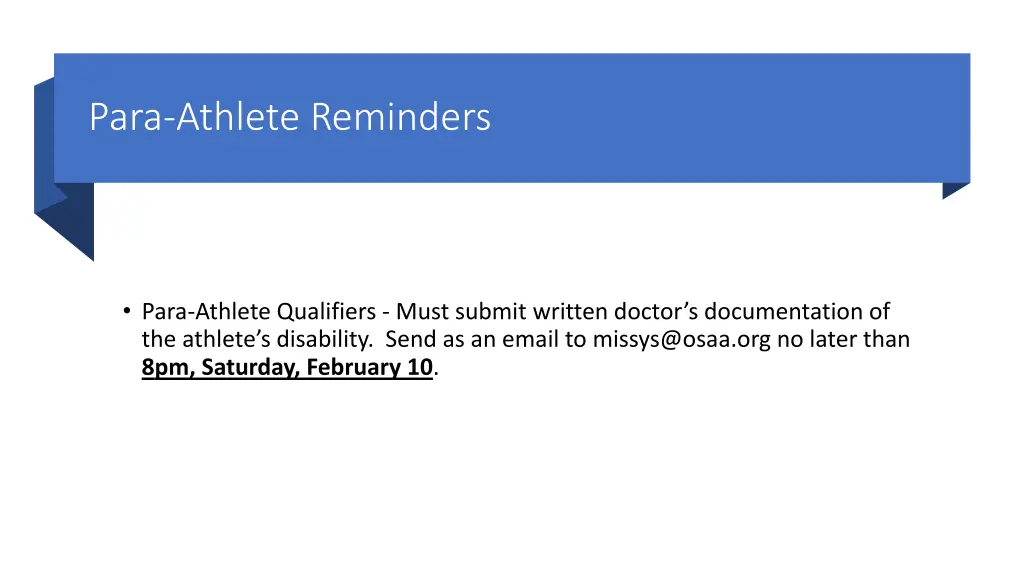 para athlete reminders