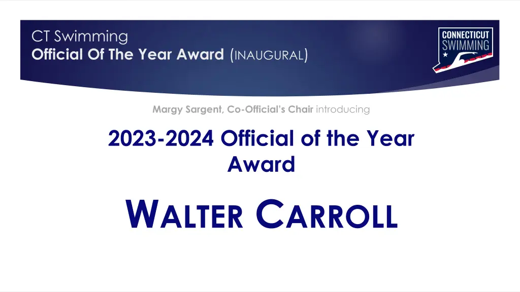 ct swimming official of the year award inaugural