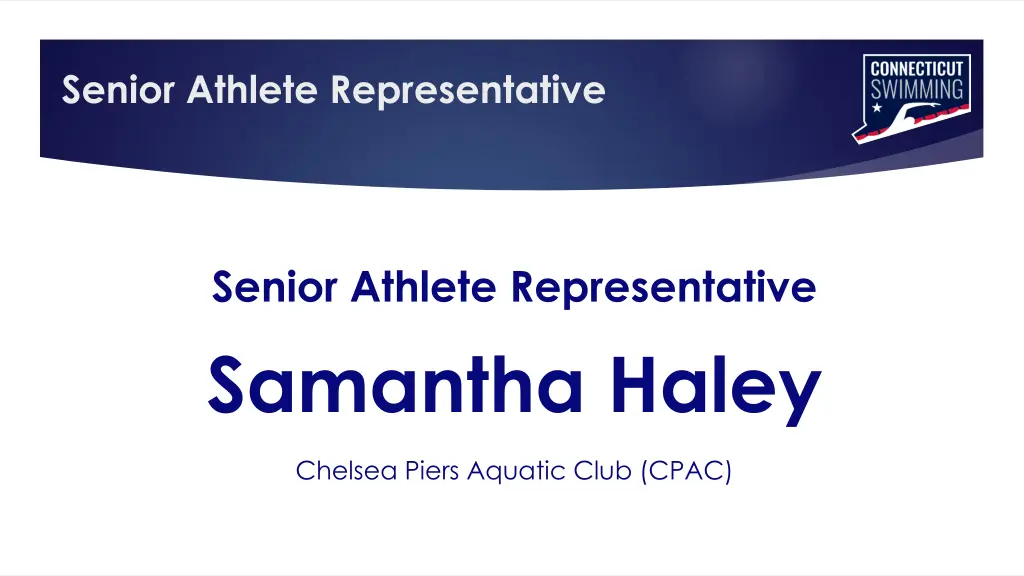 senior athlete representative