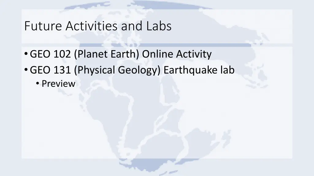 future activities and labs