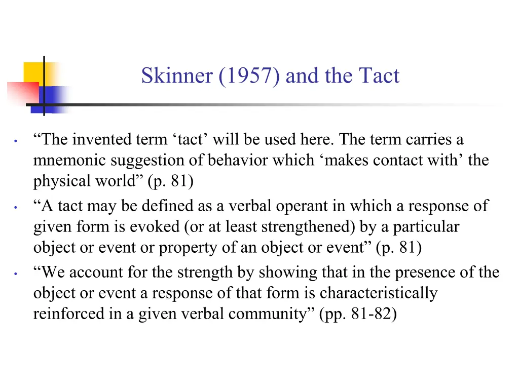 skinner 1957 and the tact 1